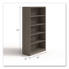 Alera Seville Bookcase, Five-Shelf, 36w x 14d x 65h, Walnut