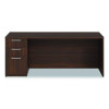 Alera Seville Series Credenza With Pedestal, Left Pedestal, 72w x 24d x 29h, Mahogany