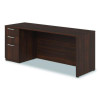 Alera Seville Series Credenza With Pedestal, Left Pedestal, 72w x 24d x 29h, Mahogany
