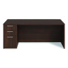 Alera Seville Series Single Pedestal Desk, Left Pedestal, 72" x 36" x 29", Mahogany