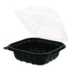 Polypropylene Plastic Hinged Container, 6 x 6 x 3, Black/Clear, Plastic, 50/Pack, 6 Packs/Carton