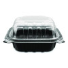 Polypropylene Plastic Hinged Container, 6 x 6 x 3, Black/Clear, Plastic, 50/Pack, 6 Packs/Carton