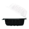 Polypropylene Plastic Hinged Container, 6 x 6 x 3, Black/Clear, Plastic, 50/Pack, 6 Packs/Carton