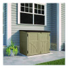 Horizontal Storage Shed, 4 Ft 5" x 2 Ft 8.5" x 3 Ft 9.5", Sand/Slate