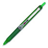 Vball Rt Liquid Ink Rollerball Pen, Retractable, Fine 0.7 Mm, Green Ink, Green/White Barrel