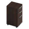 Alera Seville Series Mobile Pedestal, Left/Right, 3-Drawer: Box/Box/File, Legal, Mahogany, 15" x 18" x 27"