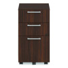 Alera Seville Series Mobile Pedestal, Left/Right, 3-Drawer: Box/Box/File, Legal, Mahogany, 15" x 18" x 27"