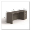 Alera Seville Series Credenza With Pedestal, Right Pedestal, 72w x 24d x 29h, Walnut