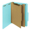 Recycled Pressboard Classification Folders, 2/5-Cut Tab, Expands 2", 2 Dividers, 4 Fasteners, Letter Size, Blue, 10/Box