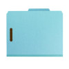 Recycled Pressboard Classification Folders, 2/5-Cut Tab, Expands 2", 2 Dividers, 4 Fasteners, Letter Size, Blue, 10/Box
