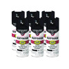 Stops Rust 5-In-1 Spray Paint, Satin Black, 12 Oz Aerosol Can, 6/Carton