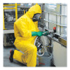 A70 Chemical Spray Protection Coveralls, Elastic Wrists, Ankles, Hood, Medium, Yellow, 12/Carton