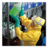 A70 Chemical Spray Protection Coveralls, Elastic Wrists, Ankles, Hood, Medium, Yellow, 12/Carton