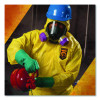 A70 Chemical Spray Protection Coveralls, Elastic Wrists, Ankles, Hood, Xl, Yellow, 12/Carton