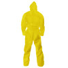 A70 Chemical Spray Protection Coveralls, Elastic Wrists, Ankles, Hood, 2X-Large, Yellow, 12/Carton