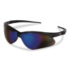 Nemesis Safety Glasses, Black Half Frame, Mirrored Blue Dual Lens