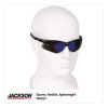 Nemesis Safety Glasses, Black Half Frame, Mirrored Blue Dual Lens