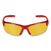 Equalizer Safety Glasses, Red Half Frame, Amber/Yellow Dual Lens, 12/Box