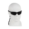 Nemesis Safety Glasses, Black Half Frame, Smoke Dual Lens