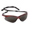 Nemesis Safety Glasses, Red Half Frame, Smoke Dual Lens