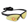 Nemesis Safety Glasses, Black Half Frame, Amber Dual Lens