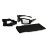 V50 Calico Safety Eyewear With Head Strap, Black Full Frame, Clear Dual Anti-Fog Lens