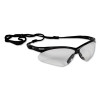 Nemesis Safety Glasses, Black Half Frame, Clear Dual Lens