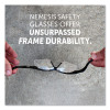 Nemesis Safety Glasses, Black Half Frame, Clear Dual Lens