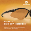 Nemesis Safety Glasses, Black Half Frame, Clear Dual I/O Lens