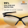 Nemesis Safety Glasses, Black Half Frame, Clear Dual I/O Lens