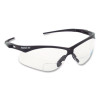 Nemesis Readers Safety Glasses, 1.5+ Diopter, Black Half Frame, Clear Dual Lens