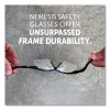 Nemesis Readers Safety Glasses, 3.0+ Diopter, Black Half Frame, Clear Dual Lens, 6/Box