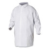 A20 Breathable Particle Protection Lab Coat, Hook And Loop Closure/Elastic Wrists/No Pockets, Large, White, 30/Carton