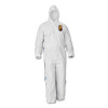 A40 Breathable Back Coveralls, Hooded, Elastic Wrist And Ankles, 5X-Large To 6X-Large Combo, White/Blue, 25/Carton