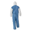 A40 Breathable Back Coveralls, Hooded, Elastic Wrist And Ankles, 5X-Large To 6X-Large Combo, White/Blue, 25/Carton