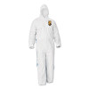 A40 Breathable Back Coveralls, Hooded, Elastic Wrist And Ankles, 4X-Large, White/Blue, 25/Carton