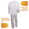 Kga35 Liquid And Particle Protection Coveralls, Elastic Wrist And Ankles, Large, White, 25/Carton