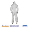 A35 Liquid And Particle Protection Coveralls, Zipper Front, Hooded, Elastic Wrists And Ankles, 2x-Large, White, 25/Carton