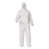 A35 Liquid And Particle Protection Coveralls, Zipper Front, Hooded, Elastic Wrists And Ankles, 3X-Large, White, 25/Carton