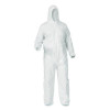 Kga35 Liquid And Particle Protection Coveralls, Elastic Wrists, Ankles And Hood, 4X-Large, White, 25/Carton