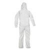 A45 Liquid/Particle Protection Surface Prep/Paint Coverall, Zipper Front, Elastic Wrist/Ankles/Hood, Xl, White, 25/Carton