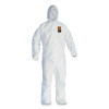 A45 Liquid/Particle Protection Surface Prep/Paint Coverall, Zipper Front, Elastic Wrist/Ankles/Hood, Xl, White, 25/Carton
