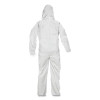 A45 Liquid/Particle Protection Surface Prep/Paint Coverall, Zipper Front, Elastic Wrist/Ankle/Hood, 2Xl, White, 25/Carton