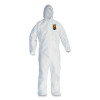A45 Liquid/Particle Protection Surface Prep/Paint Coverall, Zipper Front, Elastic Wrist/Ankle/Hood, 2Xl, White, 25/Carton