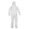 A45 Liquid/Particle Protection Surface Prep/Paint Coverall, Zipper Front, Elastic Wrist/Ankle/Hood, 3Xl, White, 25/Carton