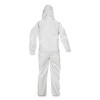 A45 Liquid/Particle Protection Surface Prep/Paint Coveralls, Hood, Elastic Wrist/Ankles, 4Xl, White, 25/Carton