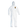 A45 Liquid/Particle Protection Surface Prep/Paint Coveralls, Hood, Elastic Wrist/Ankles, 4Xl, White, 25/Carton