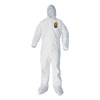 A45 Prep And Paint Coveralls, Zipper Front, Hood And Boots, Elastic Wrists And Ankles, White, 3X-Large, 25/Carton