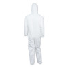 A40 Elastic-Cuff And Ankle Hooded Coveralls, Large, White, 25/Carton