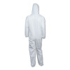 A40 Elastic-Cuff And Ankles Hooded Coveralls, X-Large, White, 25/Carton